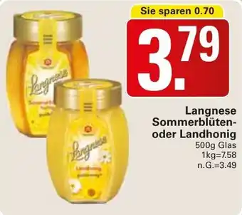WEZ Langnese Sommerblüten- oder Landhonig Angebot