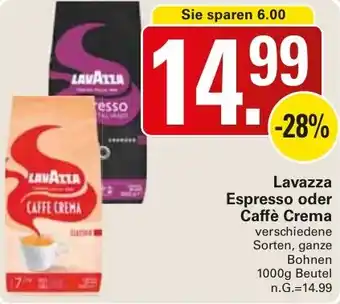 WEZ Lavazza Espresso oder Caffè Crema Angebot