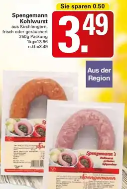 WEZ Spengemann Kohlwurst Angebot