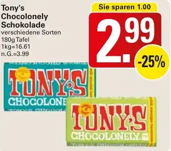 WEZ Tony's Chocolonely Schokolade Angebot