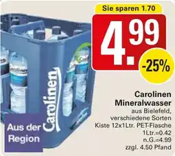 WEZ Carolinen Mineralwasser Angebot