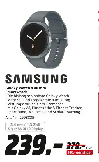 MediaMarkt Samsung galaxy watch 8 40 mm smartwatch Angebot