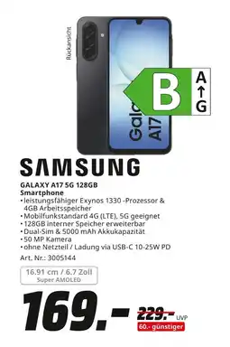 MediaMarkt Samsung galaxy a17 5g 128gb Angebot
