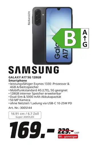 MediaMarkt Samsung galaxy a17 5g 128gb Angebot