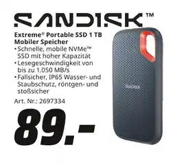 MediaMarkt Sandisk extreme portable ssd 1 tb mobiler speicher Angebot