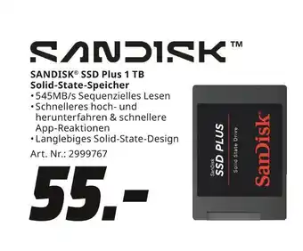 MediaMarkt Sandisk sandisk ssd plus 1 tb solid-state-speicher Angebot