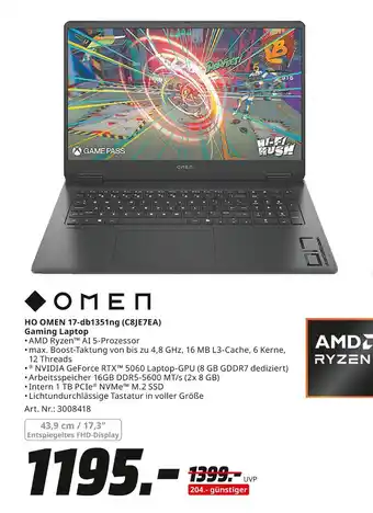 MediaMarkt Omen ho omen 17-db1351ng (c8je7ea) gaming laptop Angebot