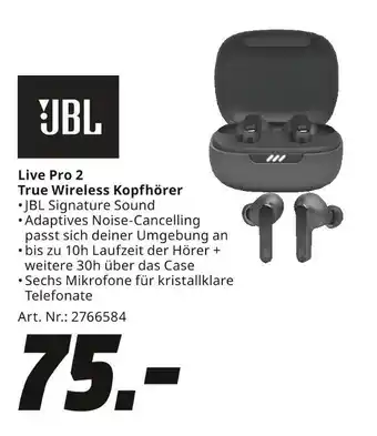 MediaMarkt Jbl live pro 2 true wireless kopfhörer Angebot