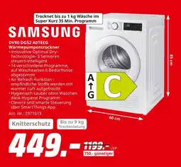 MediaMarkt Samsung dv90 dg52 a0teeg wärmepumpentrockner Angebot