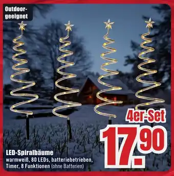 B1 Discount Baumarkt LED-Spiralbäume 4er Set Angebot