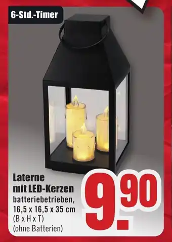 B1 Discount Baumarkt Laterne mit LED-Kerzen Angebot
