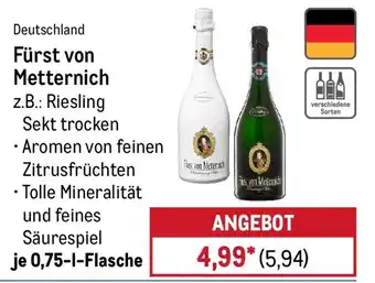 METRO Fürst von Metternich z.B.: Riesling Sekt trocken Angebot