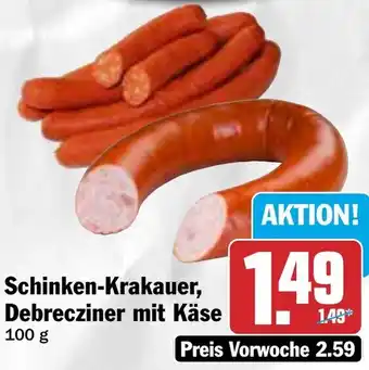 HIT Schinken-Krakauer, Debrecziner mit Käse Angebot