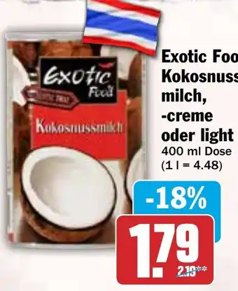 HIT Exotic Food Kokosnussmilch, creme oder light Angebot