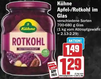 HIT Kühne Apfel-/Rotkohl im Glas Angebot