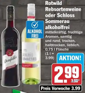 HIT Rotwild Rebsortenweine oder Schloss Sommerau alkoholfrei Angebot