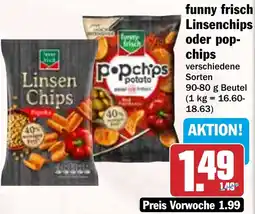 HIT funny frisch Linsenchips oder pop-chips Angebot