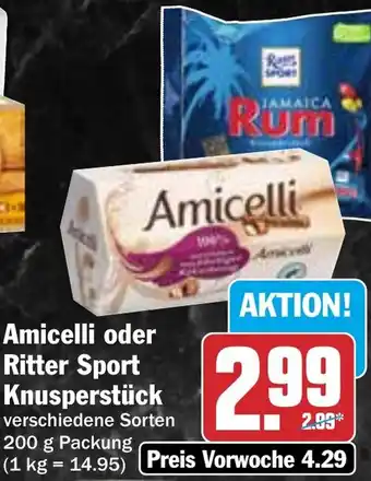 HIT Amicelli oder Ritter Sport Knusperstück Angebot