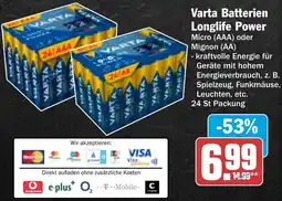 HIT Varta Batterien Longlife Power Angebot