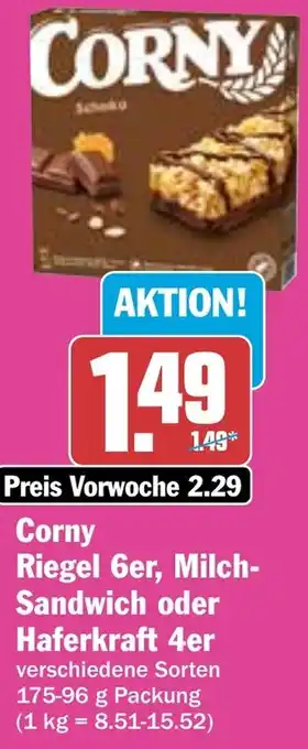 HIT Corny Riegel 6er, Milch Sandwich oder Haferkraft 4er Angebot