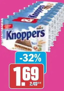 HIT Knoppers Milch-Haselnuss Schnitten 8er oder Riegel 5er Angebot