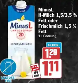 HIT MinusL H-Milch oder Frischmilch Angebot