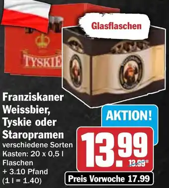 HIT Franziskaner Weissbier, Tyskie oder Staropramen Angebot