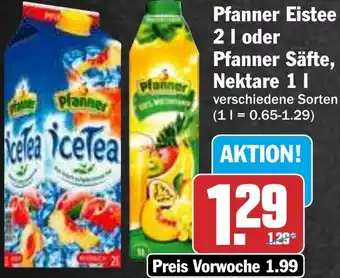 HIT Pfanner Eistee oder Pfanner Säfte, Nektare Angebot