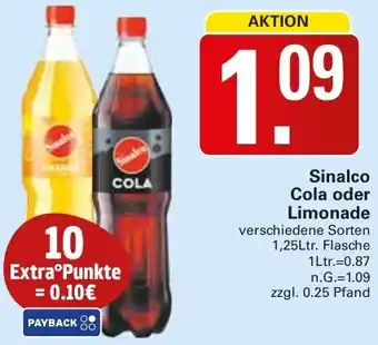 WEZ Sinalco Cola oder Limonade Angebot