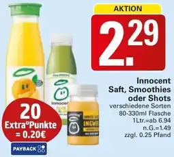 WEZ Innocent Saft, Smoothies oder Shots Angebot