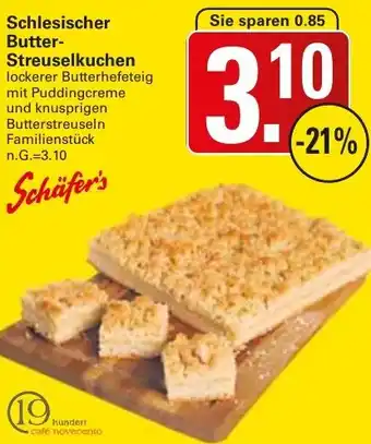 WEZ Schäfer's Schlesischer Butter Streuselkuchen Angebot