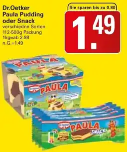 WEZ Dr.Oetker Paula Pudding oder Snack Angebot