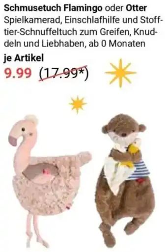 Globus Schmusetuch Flamingo oder Otter Angebot