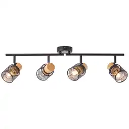 Netto Marken-Discount Brilliant Lampe Santy Spotrohr 4flg schwarz/natur braun 4x D45, E14, 42 W Angebot
