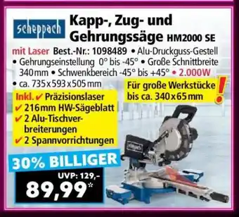 Norma Kapp-, Zug- und Gehrungssäge HM2000 SE Angebot