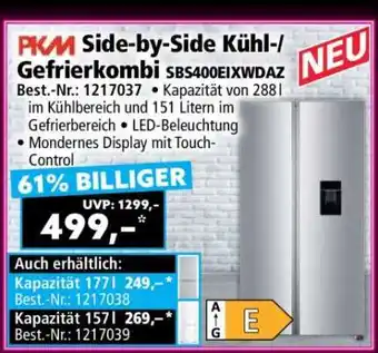 Norma PKM Side-by-Side Kühl-/Gefrierkombi SBS400EIXWDAZ Angebot