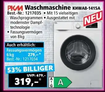 Norma PKM Waschmaschine KHWA8-1415A Angebot