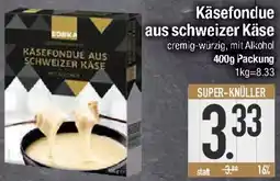 E-Center Edeka Genussmomente Käsefondue aus schweizer Käse Angebot