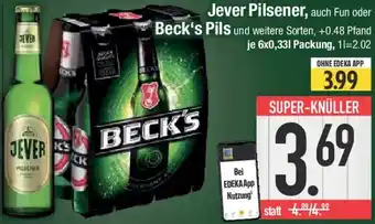 E-Center Jever Pilsener oder Beck's Pils Angebot