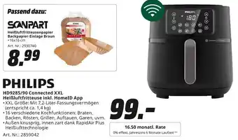 MediaMarkt PHILIPS HD9285/90 Connected XXL Heißluftfritteuse inkl. HomeID App Angebot