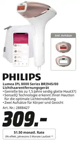 MediaMarkt PHILIPS Lumea IPL 8000 Series BRI945/00 Lichthaarentfernungsgerät Angebot