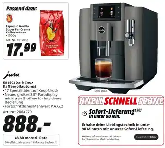 MediaMarkt jura E8 (EC) Dark Inox Kaffeevollautomat Angebot