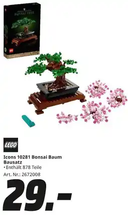 MediaMarkt LEGO Icons 10281 Bonsai Baum Bausatz Angebot