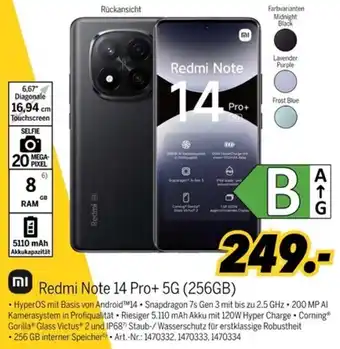 MEDIMAX Redmi Note 14 Pro+ 5G (256GB) Angebot