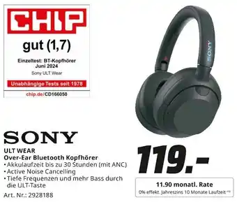 MediaMarkt SONY ULT WEAR Over-Ear Bluetooth Kopfhörer Angebot