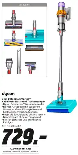 MediaMarkt dyson V15s Detect Submarine Kabelloser Nass- und Trockensauger Angebot