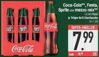 E-Center Coca-Cola, Fanta, Sprite oder mezzo mix Angebot
