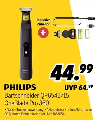 MEDIMAX Philips bartschneider qp6542/15 oneblade pro 360 Angebot