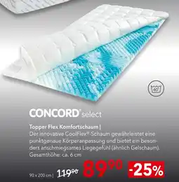 Matratzen Concord Concord select topper flex komfortschaum Angebot