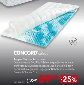 Matratzen Concord Concord select topper flex komfortschaum Angebot